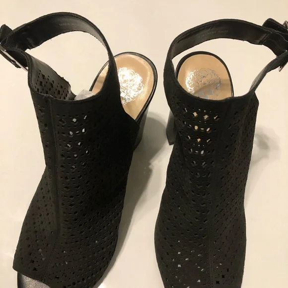 Vince Camuto Shoes Vince Camuto Black Suede Leather Open Toe